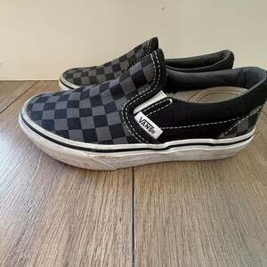 Vans Kids Classic Slip-On Checkerboard Black/Grey Size 12.5